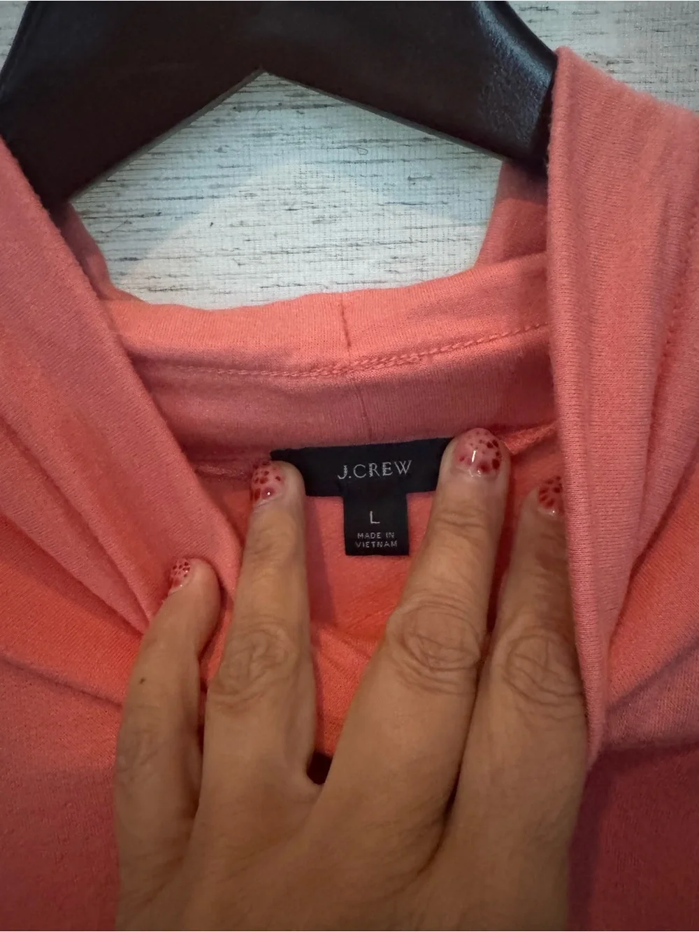 J.Crew Coral Pink Raglan Funnel Neck Pullover Sweatshirt - Large